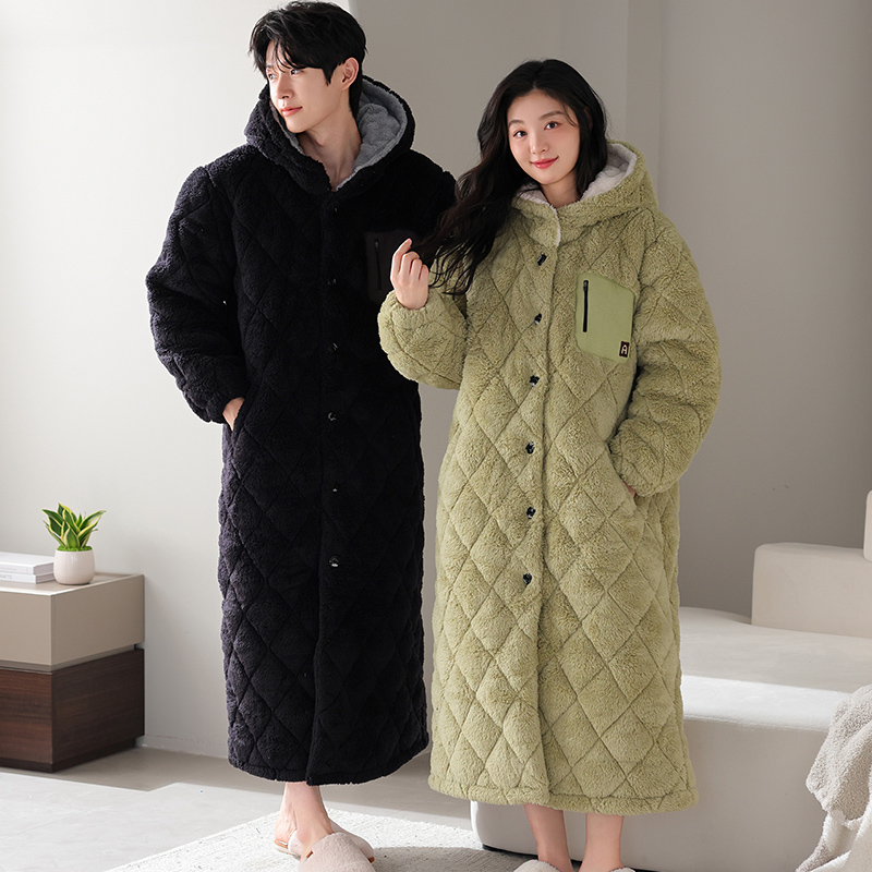 Winter Clothing Layers - Pigiama invernale con cappuccio per coppia,